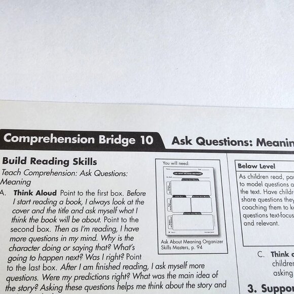 2 Rigby Literacy by Design: Writing(21) & Comprehension(10) Bridge Cards Grade 1 - Picture 10 of 13